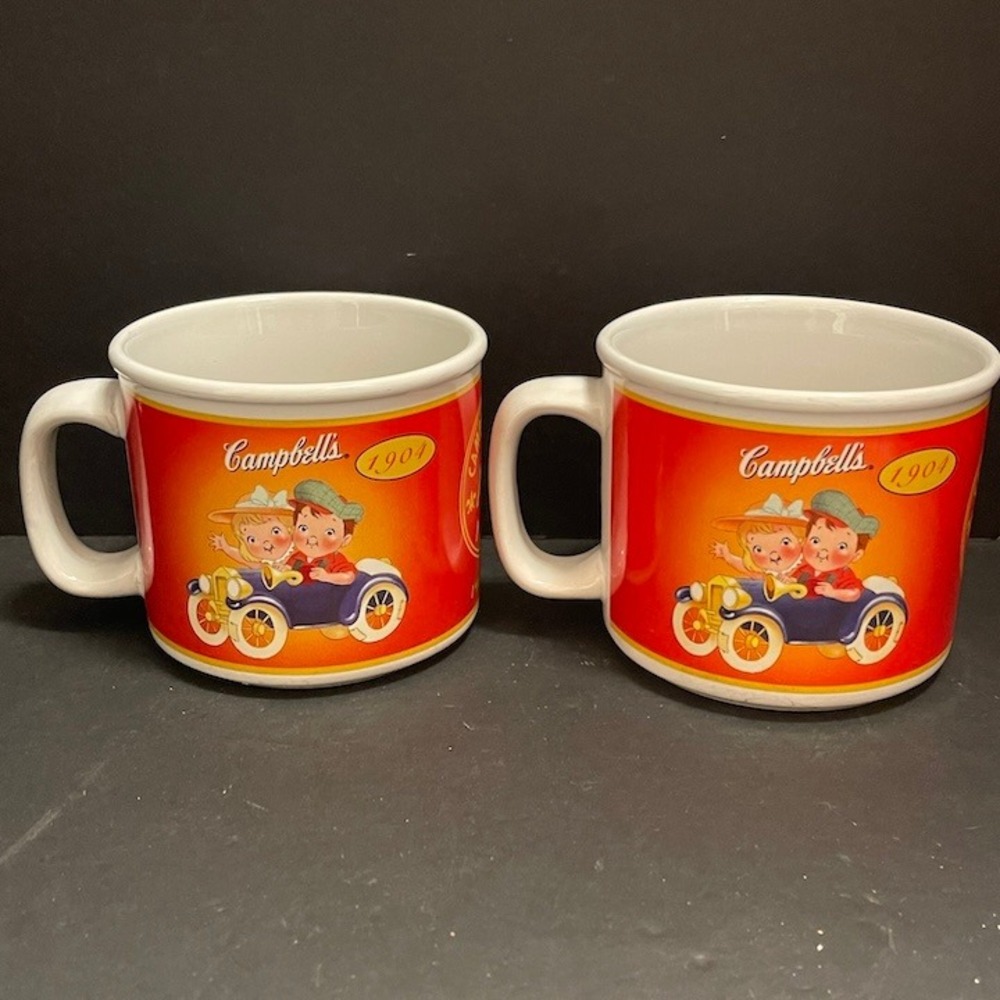Campbell's Kids Vintage Soup Cups 100 Year‎ Celebration 2003 Set of 2 Lot B